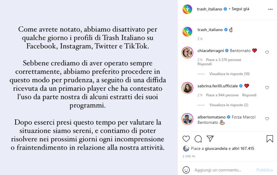 trash italiano che fine ha fatto