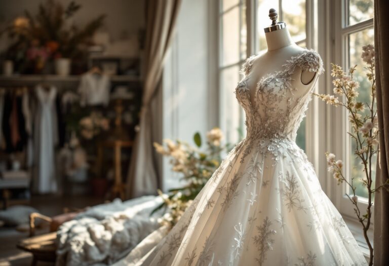 Miriam Leone indossa un elegante abito da sposa