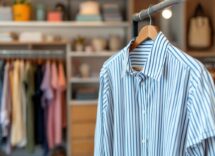 Camicia a righe colorate per la primavera 2025