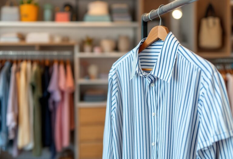 Camicia a righe colorate per la primavera 2025
