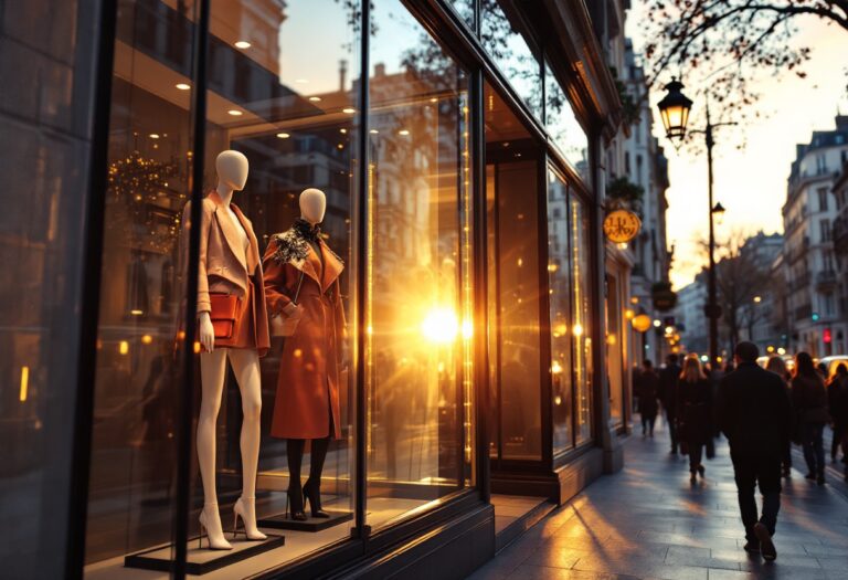 Interno della boutique Fortela a Milano con abbigliamento elegante