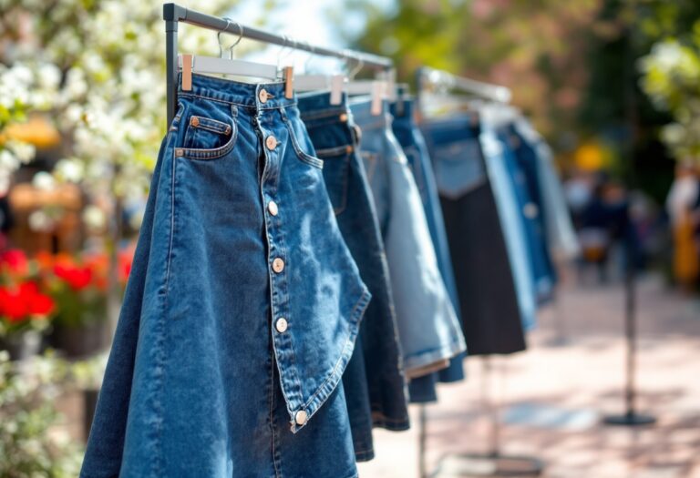 Gonna in denim blu, must-have primavera 2024