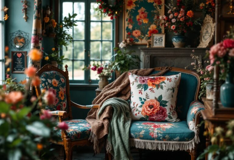 Interno della casa di campagna di Kendall Jenner con arredamento retrò