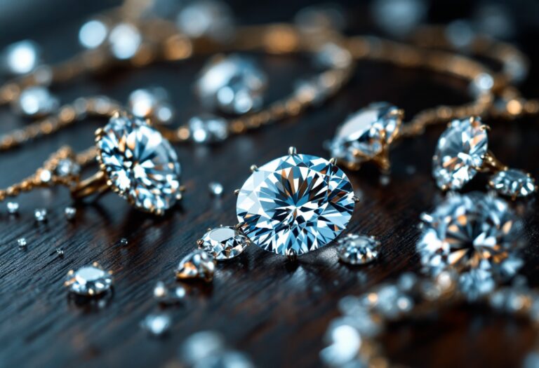 Un diamante brillante incastonato in un gioiello elegante