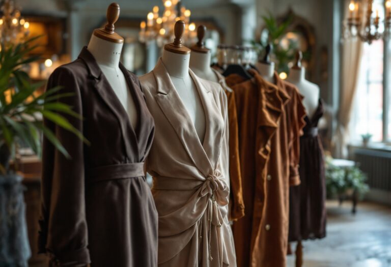 Abiti vintage che rappresentano la moda d'archivio