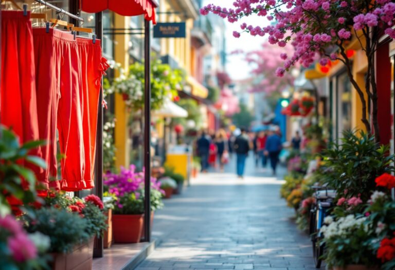 Pantaloni rossi estivi in un outfit primaverile