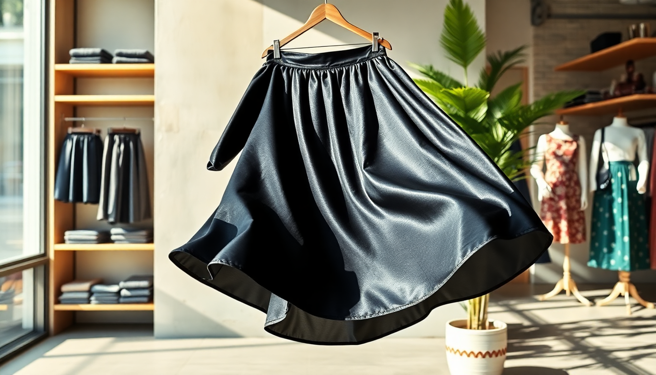 gonna nera in raso lalleata di stile per la primavera estate 2025 1751235877