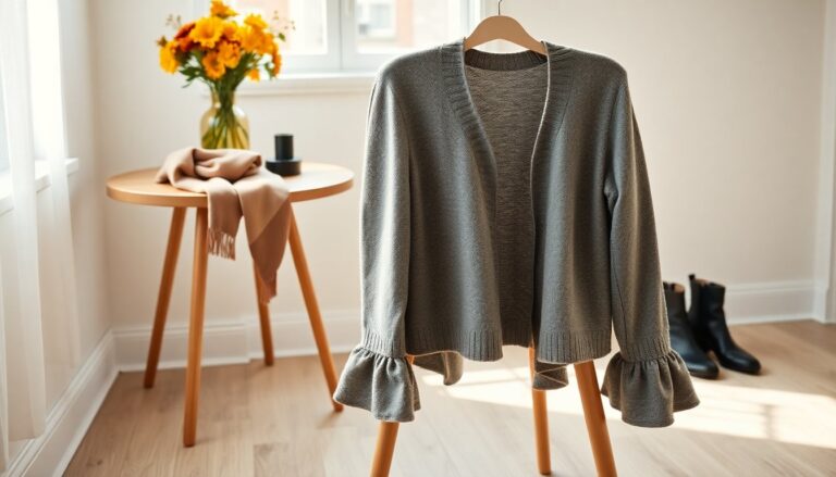 cardigan elegante con volant la scelta perfetta per linverno 1760085099