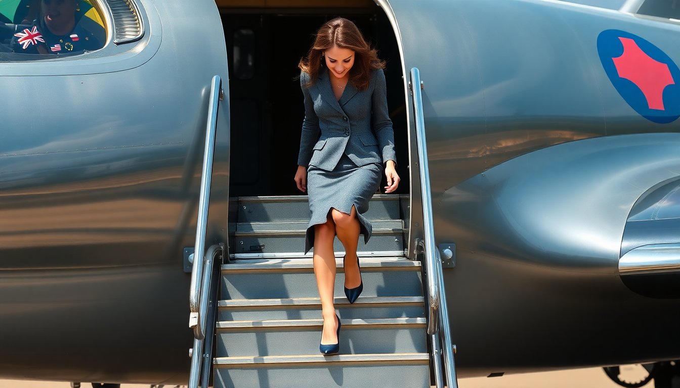 il video virale di kate middleton con i tacchi sul jet militare python 1759657472