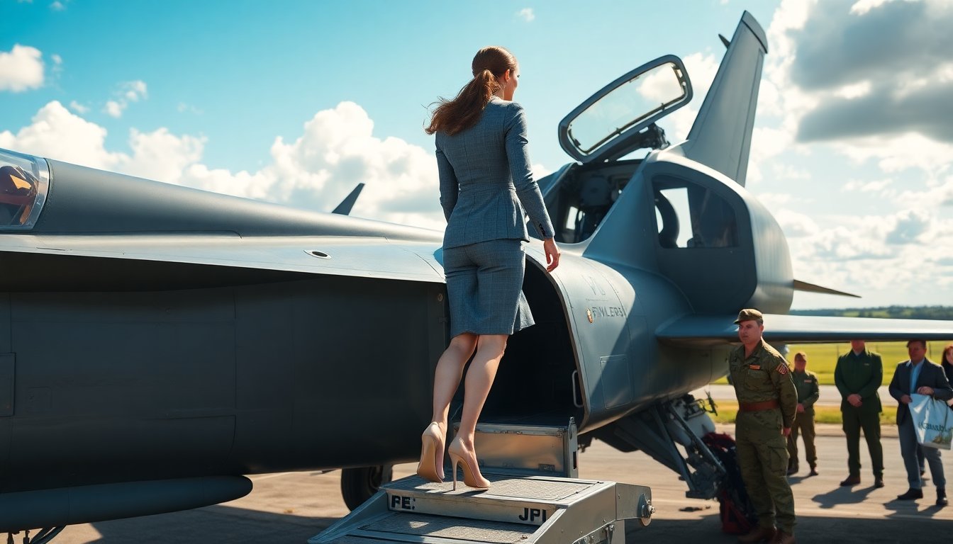 il video virale di kate middleton con i tacchi sul jet militare python 1759708918