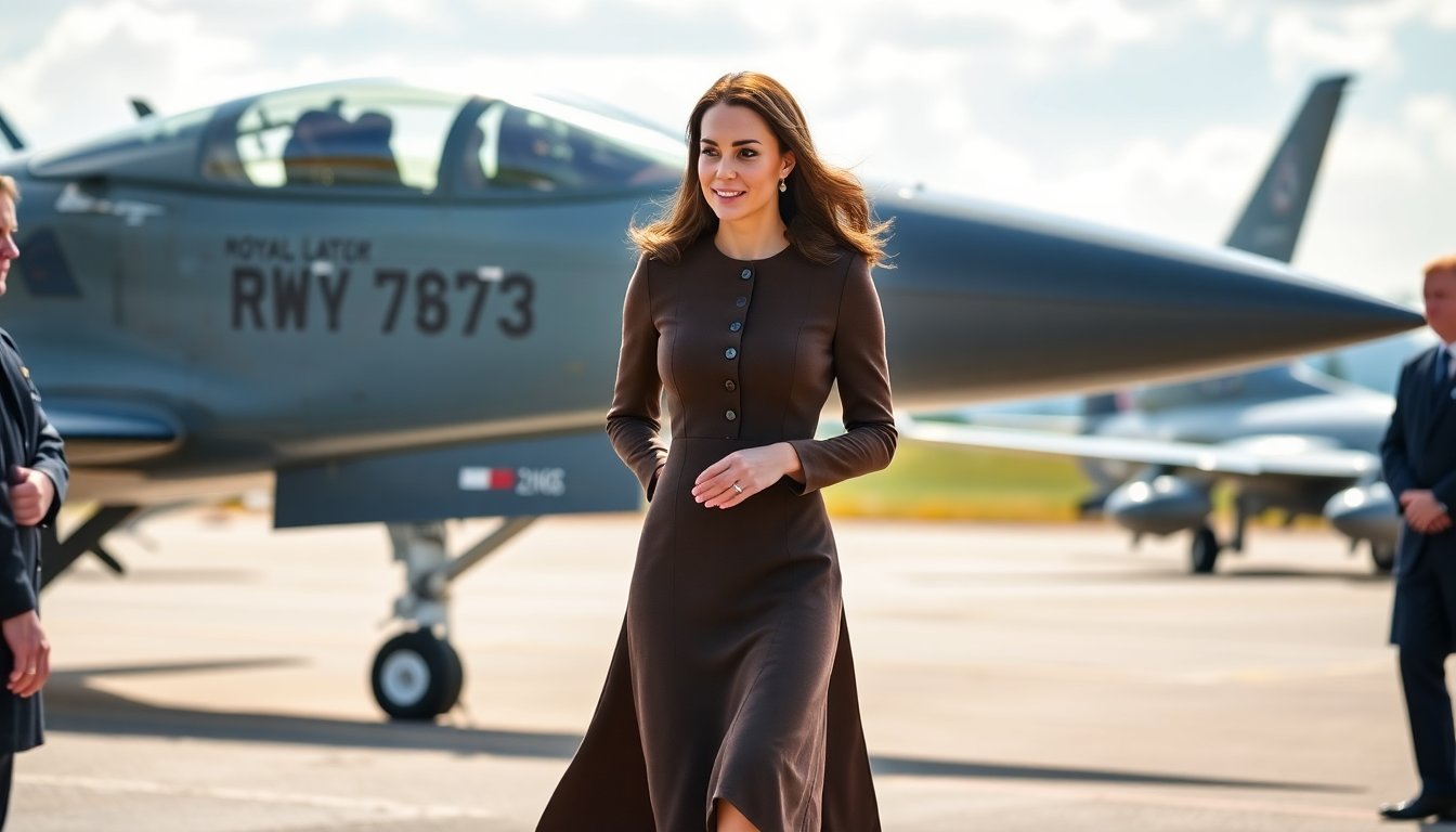 kate middleton incanta il web con il suo stile elegante a bordo del jet militare python 1759631814
