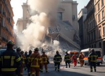 crollo di un palazzo a roma vigili del fuoco in azione 1762253552