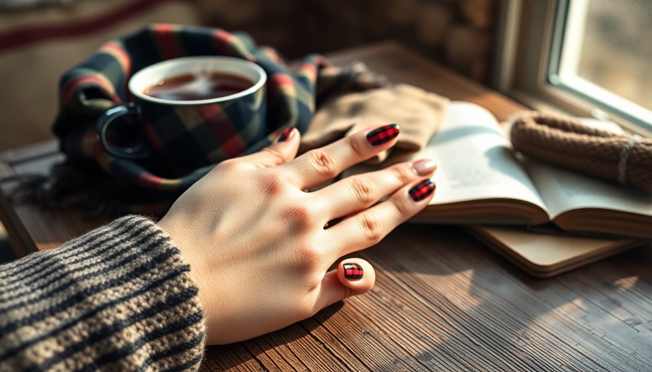 manicure a quadri il trend tartan per un inverno elegante 1763234351