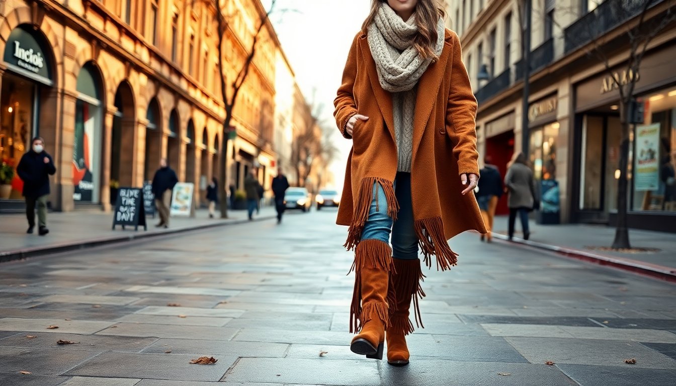 outfit invernale stili trendy con stivali sfrangiati da non perdere 1766354257
