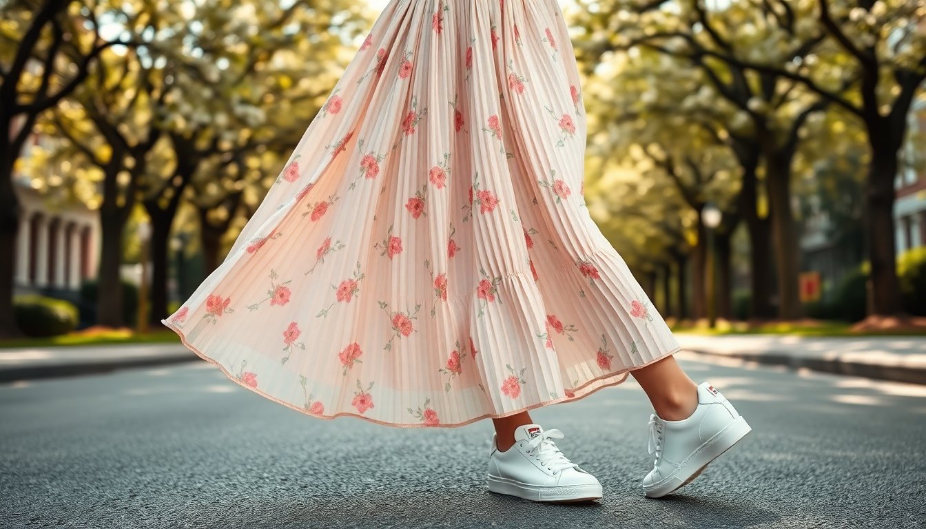 come abbinare sneakers e gonne per un look primaverile alla moda 1770237708