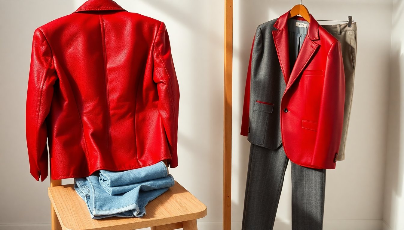 blazer in pelle rosso come rinnovare jeans e look sartoriali 1773644262