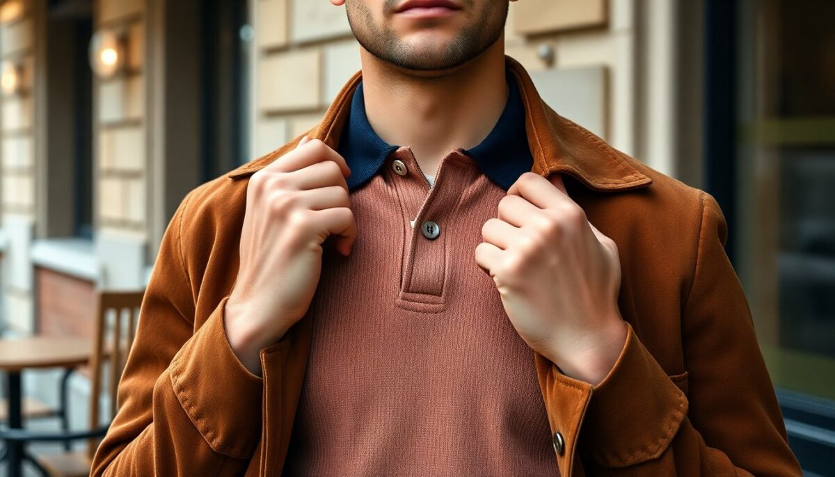 come indossare la polo e la giacca g9 in camoscio per look versatili 1773698263