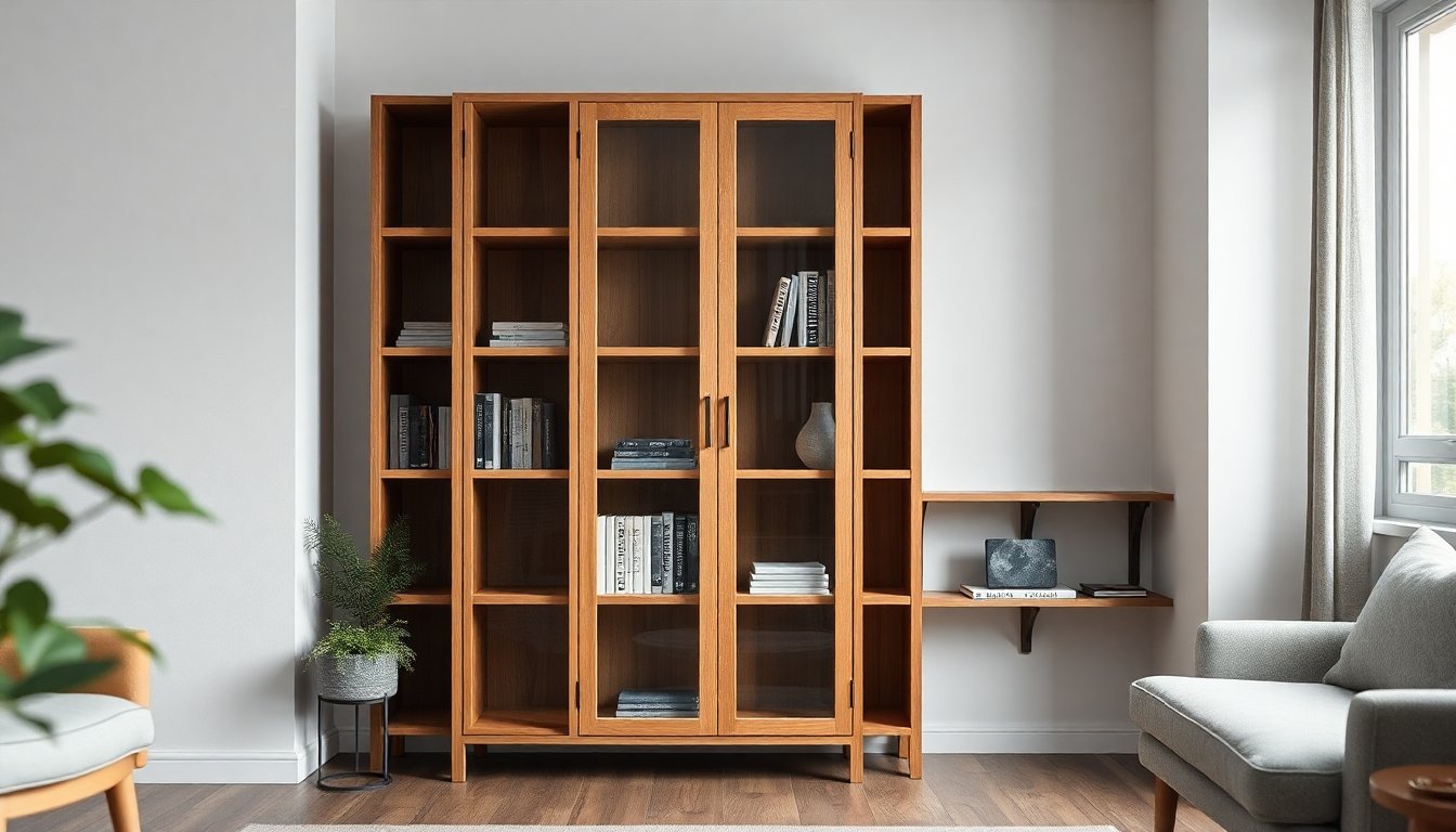 libreria billy ikea in rovere con vetrina elegante e pratica 1774499568