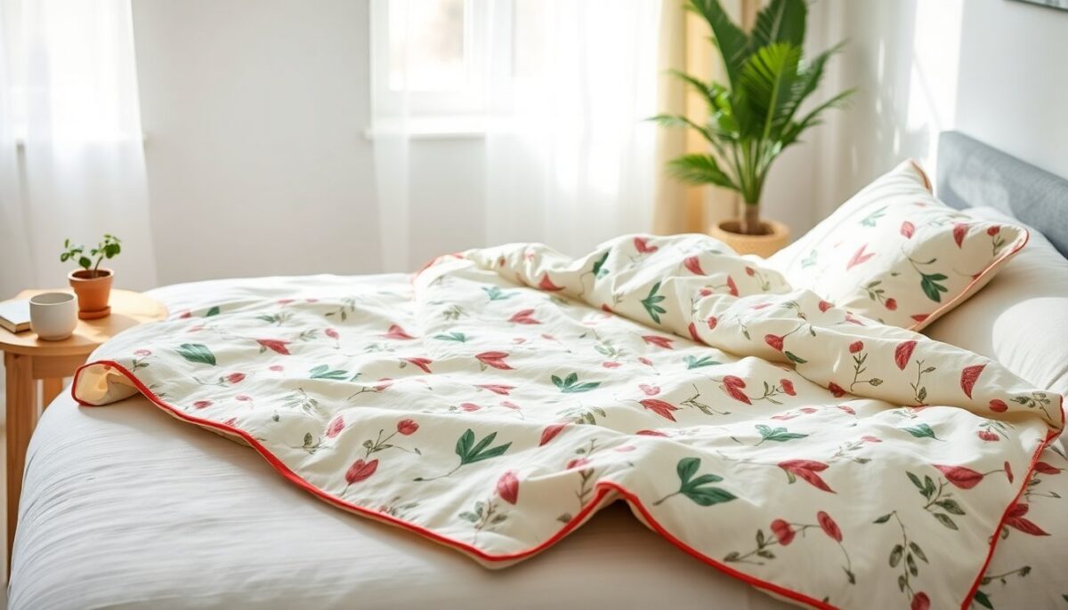 trapunta leggera kiabi con stampa botanica comfort per le mezze stagioni 1772395091