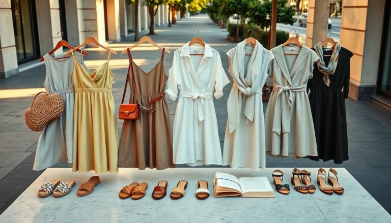 Cinque outfit con vestiti e sandali per un'eleganza immediata