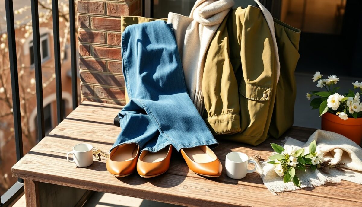 Come indossare jeans e ballerine con la giacca utility per la primavera