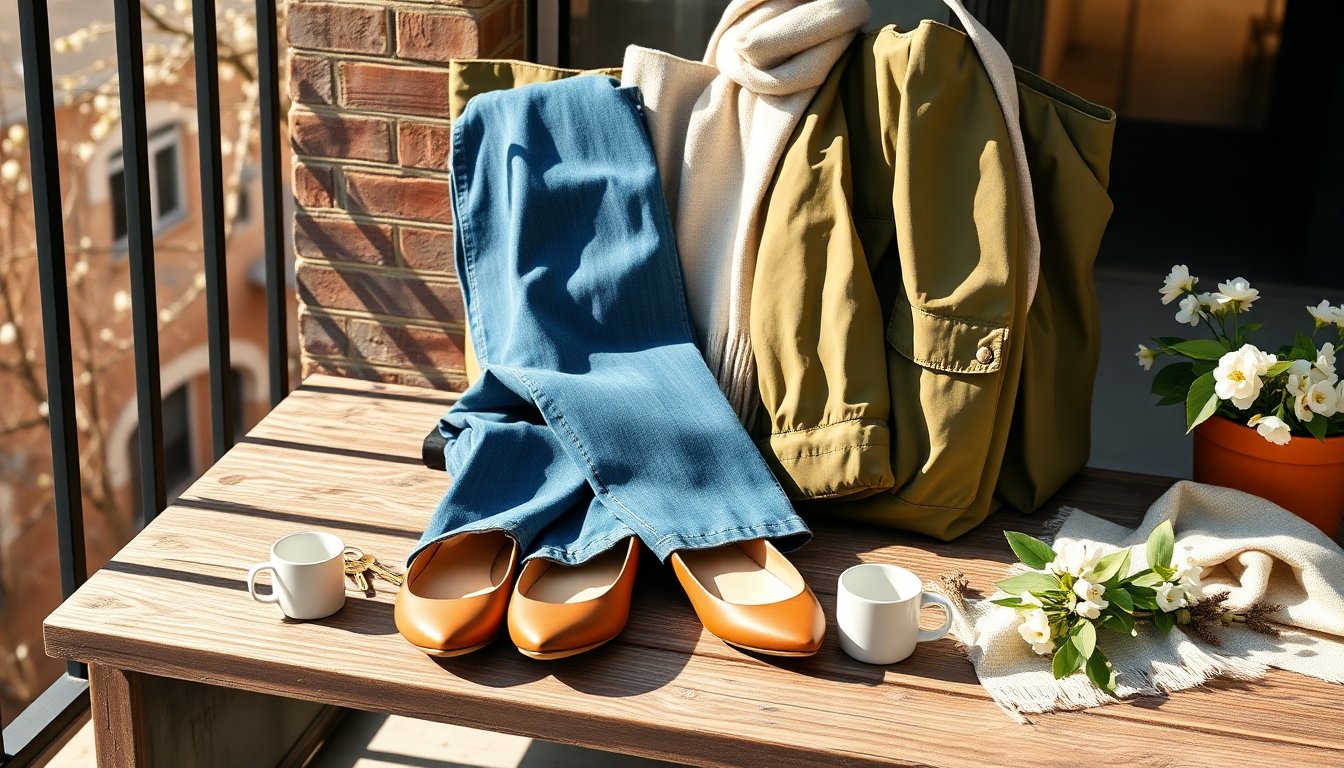 Come indossare jeans e ballerine con la giacca utility per la primavera