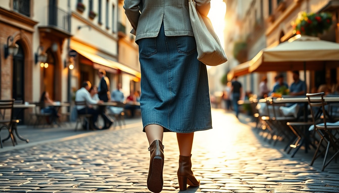 Come indossare la gonna di jeans midi in primavera-estate 2026