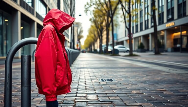 Giacca a vento rossa per la città: trend e abbinamenti