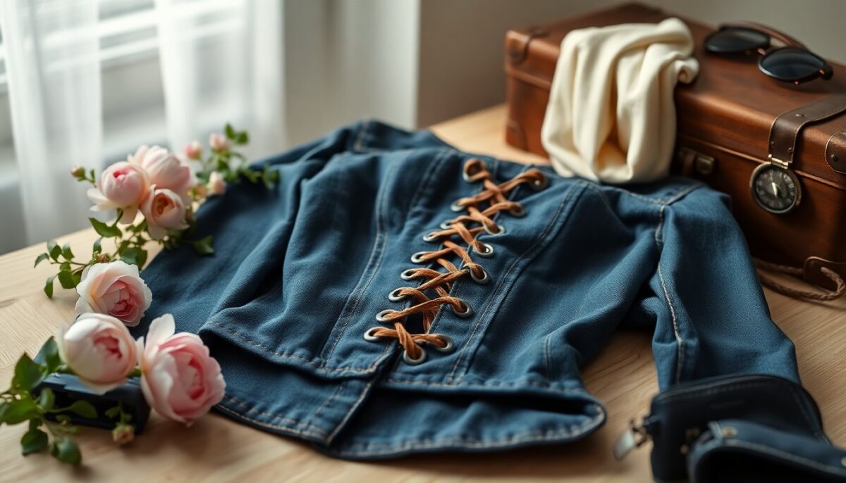 Il look di Cecilia Rodriguez: la giacca in denim stile corsetto per la primavera